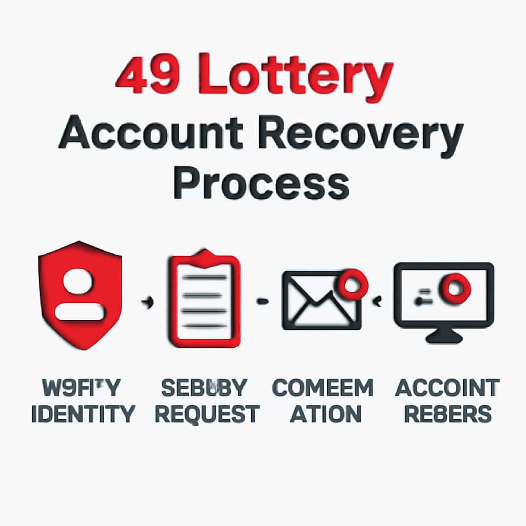An educational diagram illustrating the steps in the 49 Lottery Account Recovery Process.