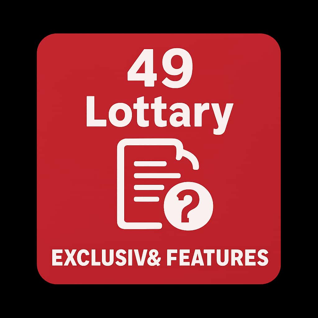 A badge representing 49 Lottery Exclusive Features.