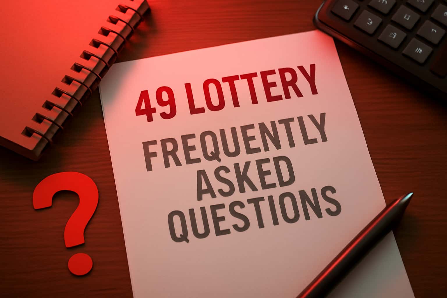 Informational graphic illustrating the 49 Lottery FAQ section.
