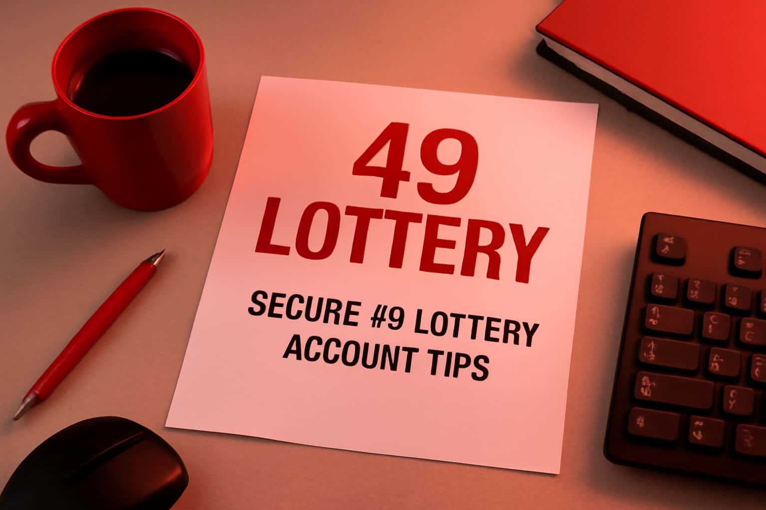 A visually appealing graphic emphasizing security tips for the 49 Lottery account.