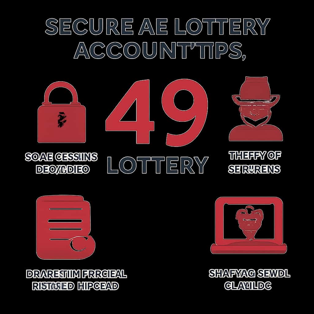 Illustration detailing account security measures for the 49 Lottery.