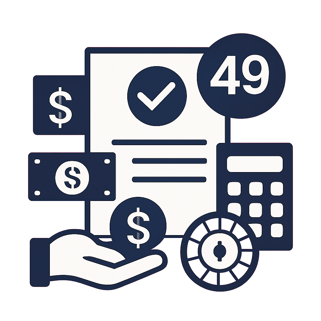 Illustration detailing troubleshooting steps for 49 Lottery login issues.