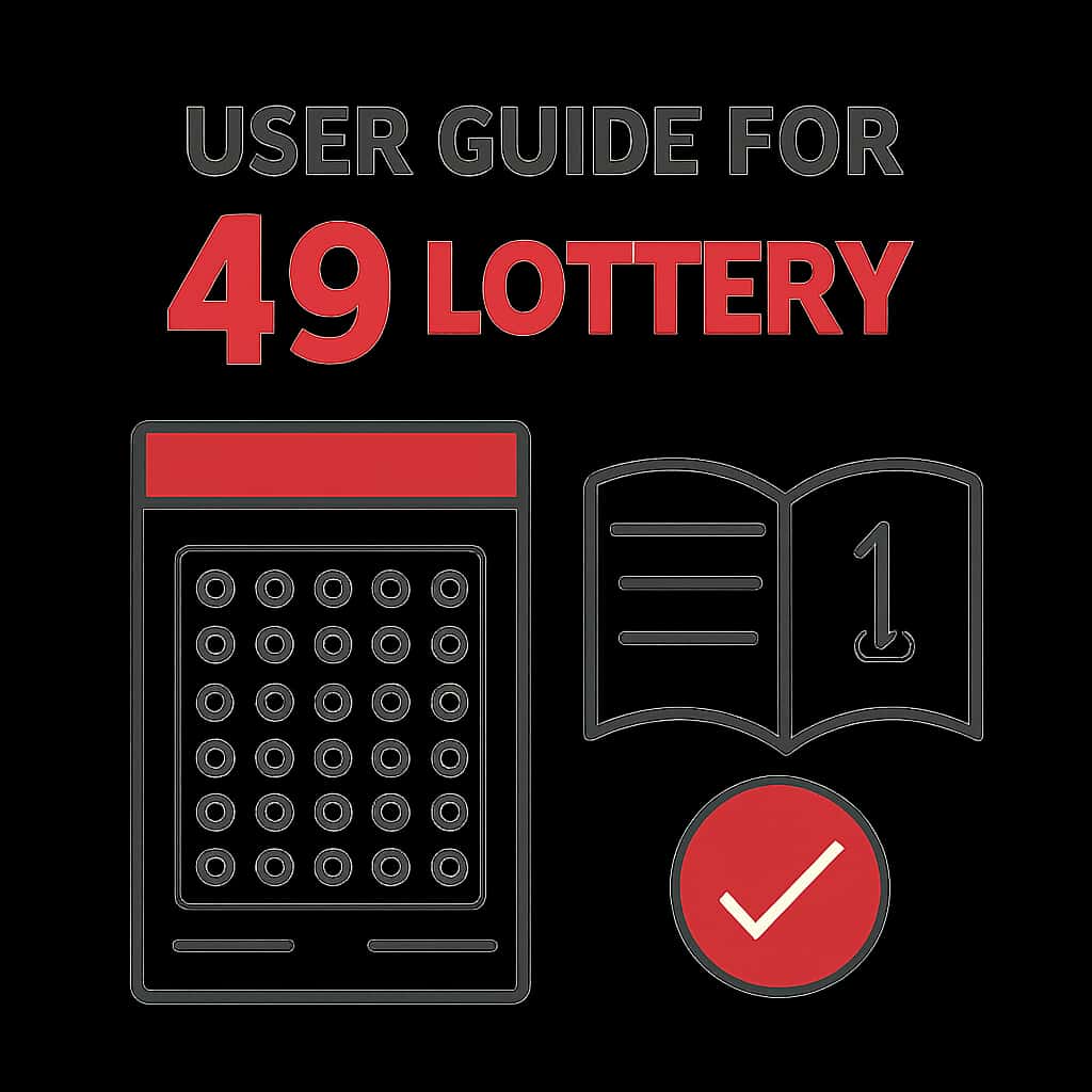 Illustration depicting the features and functions of the User Guide for 49 Lottery.